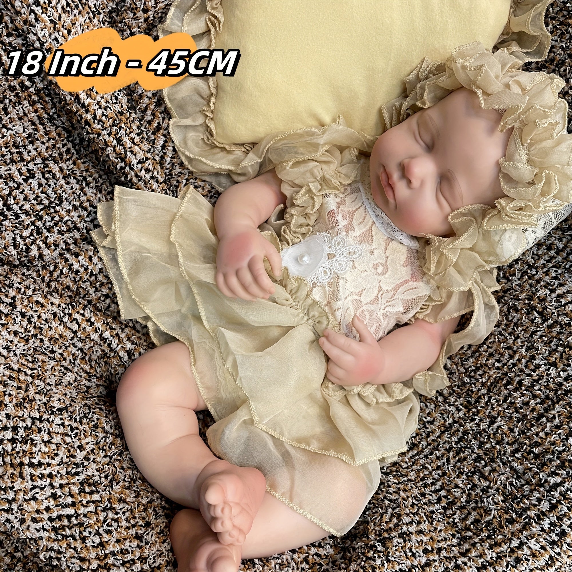 18 Inch Silicone Doll with Dress for Christmas