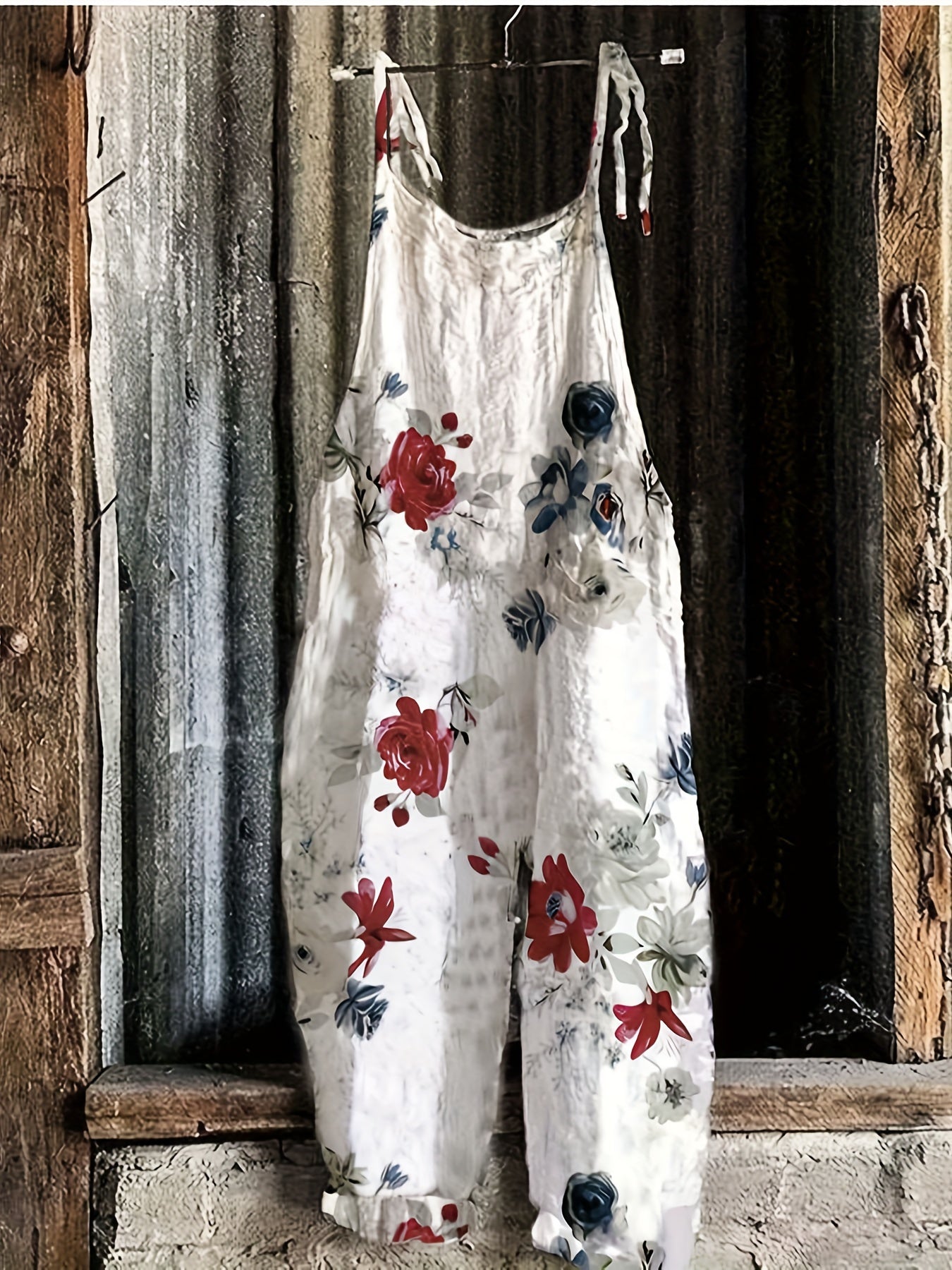 Plus Floral Print Wide Leg Cami Jumpsuit