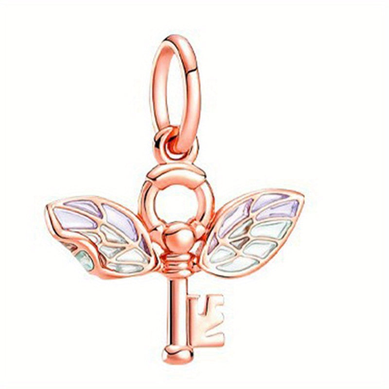 Star Galaxy Astronaut Beaded Bracelet with Angel Wings Charm