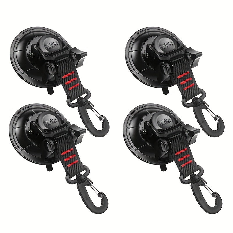 4pcs Heavy Duty Suction Cup Anchor with Hooks Tarp Clips Lock Grip