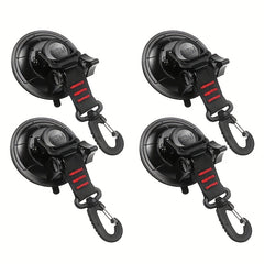 4pcs Heavy Duty Suction Cup Anchor with Hooks Tarp Clips Lock Grip