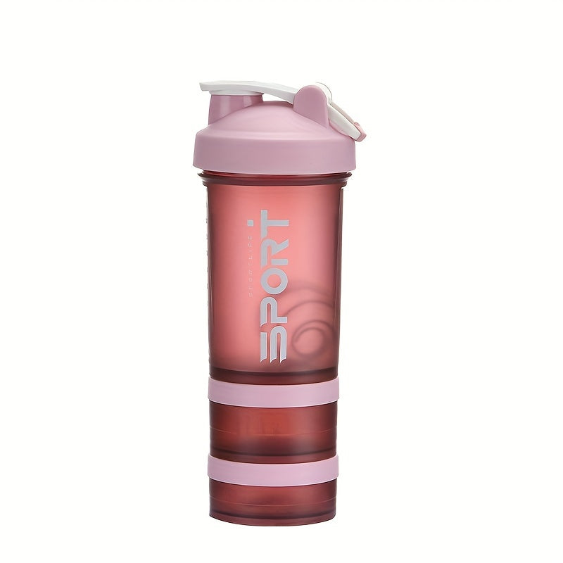 473ml Protein Shaker Bottle with 2 Compartment Boxes & Stirring Ball