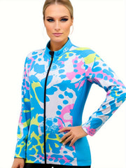 Spotted Cycling Winter Jacket Full Zip Fleece Women's Activewear