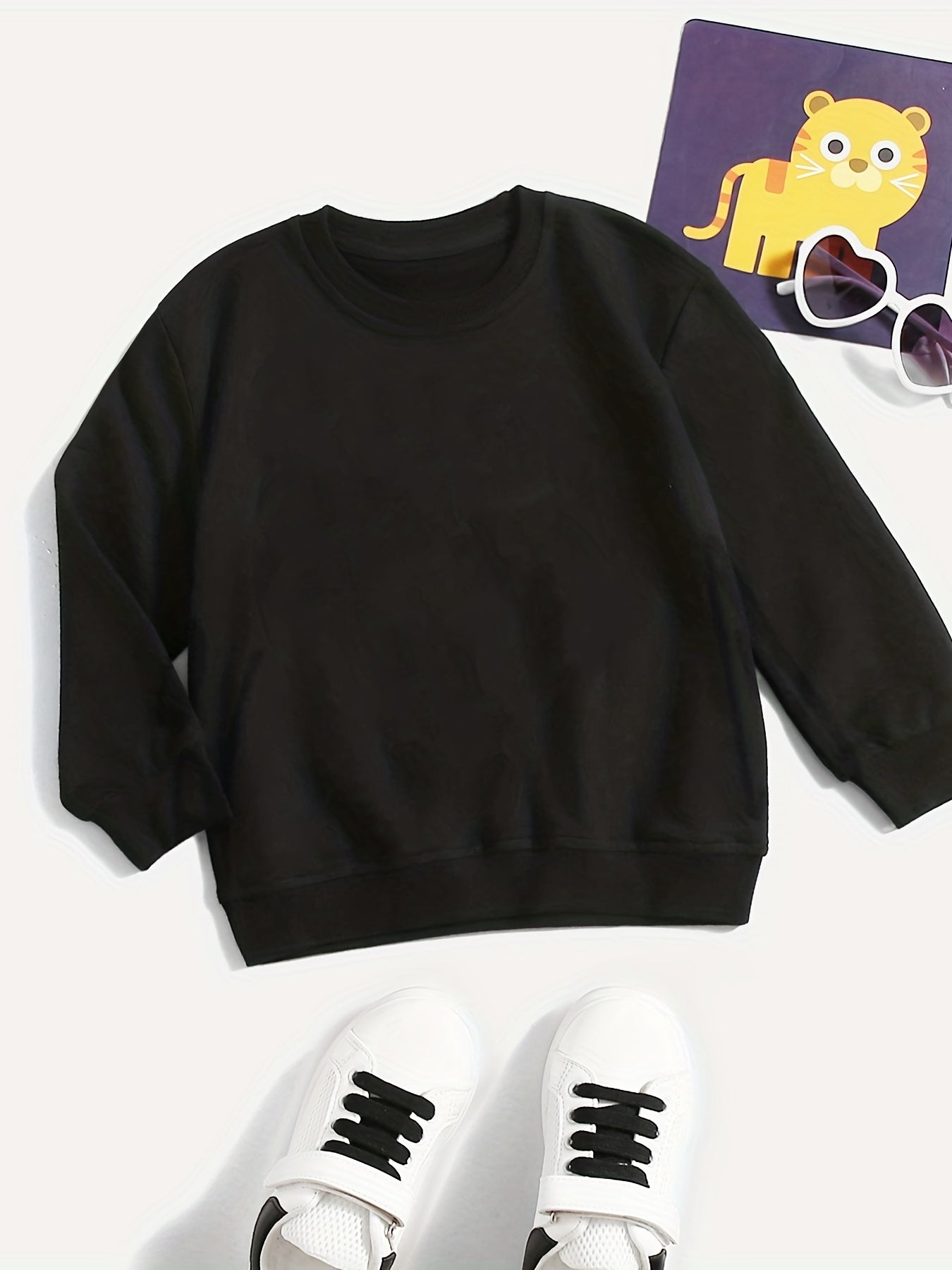 Boys Cotton Pullover Sweatshirt Long Sleeve Crew Neck Tops