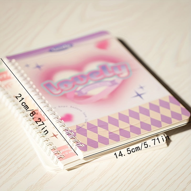 A5 Love Horizontal Line Pink Purple Notepad