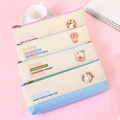 Triangle Pencil Case Student Learning Supplies Stationery Storage Bag