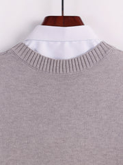 Men's V Neck Knitted Sweater Vest for Autumn Winter