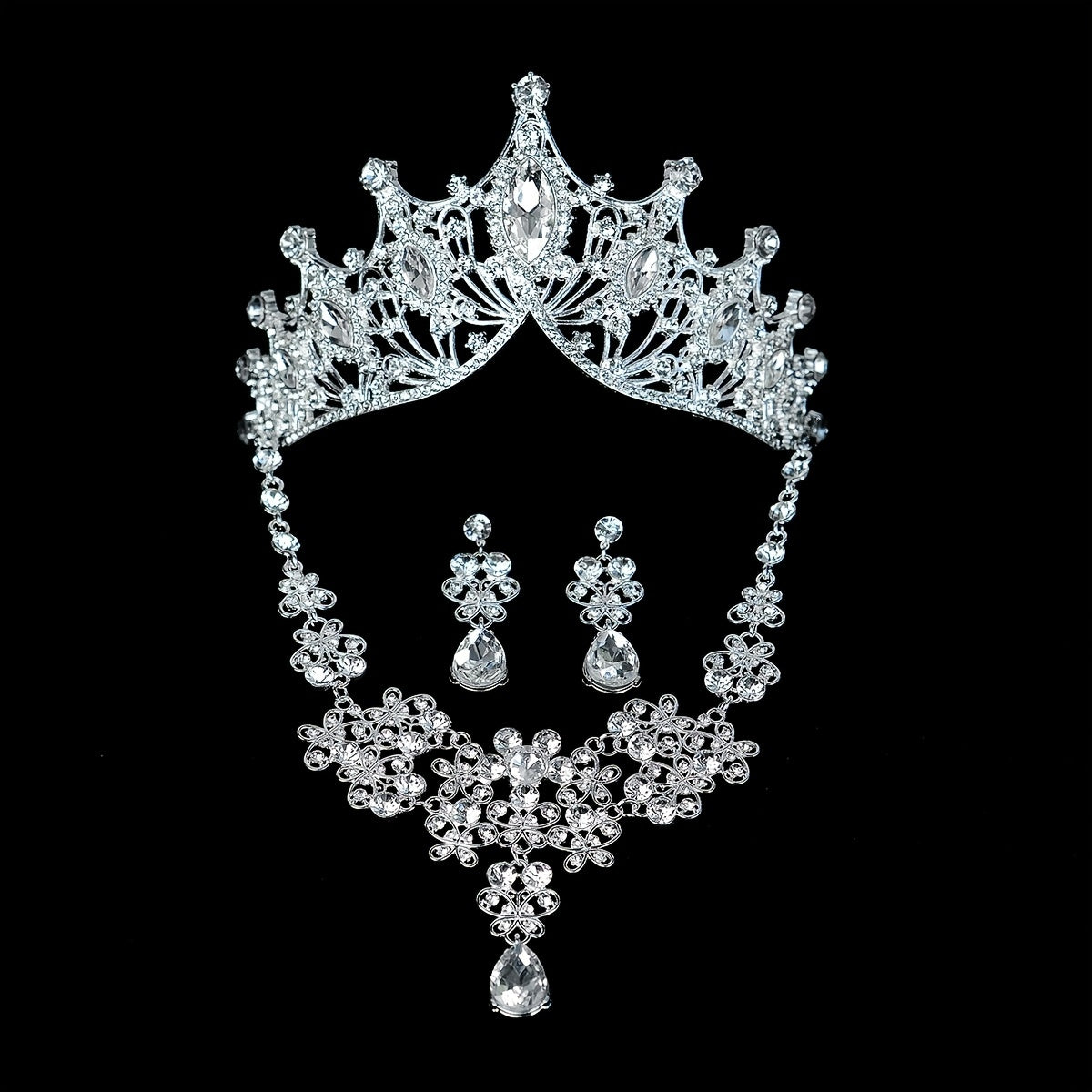 3PCS Wedding Dress Dinner Accessories Bridal Jewelry Set