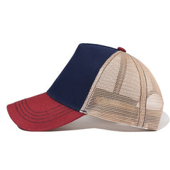 Colorblock Baseball Cap Mesh Breathable Sunshade Peaked Cap