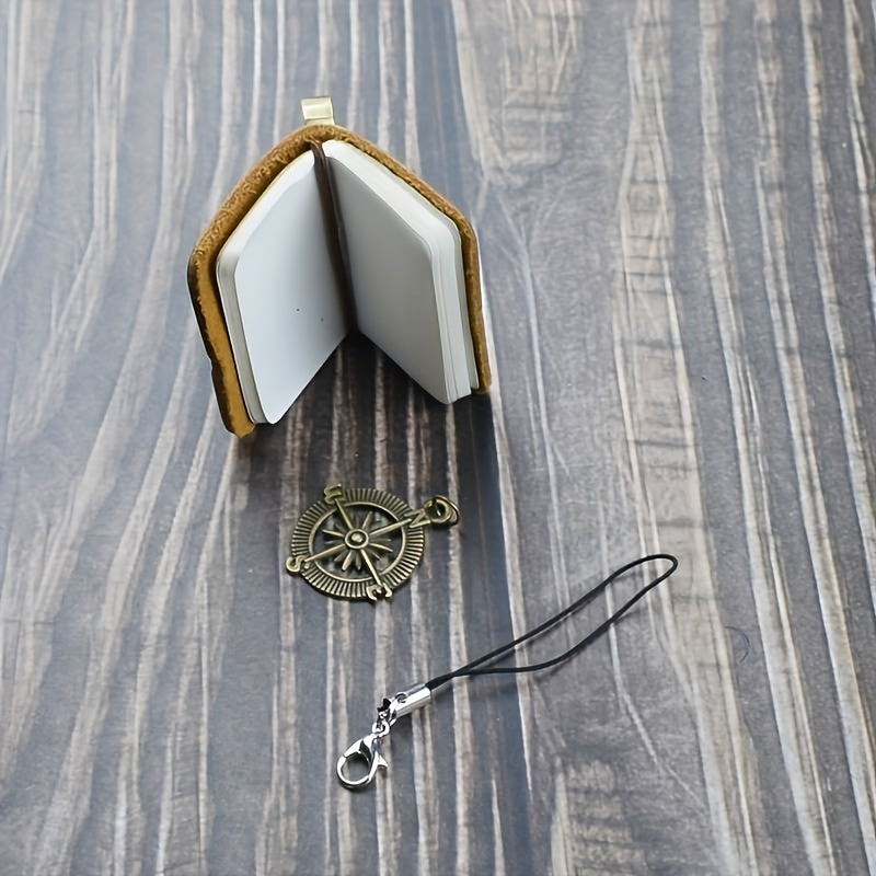 Adorable Cowhide Travel Sketchbook with Clasp Loop and Pendant