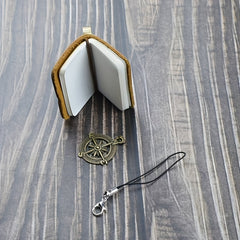 Adorable Cowhide Travel Sketchbook with Clasp Loop and Pendant
