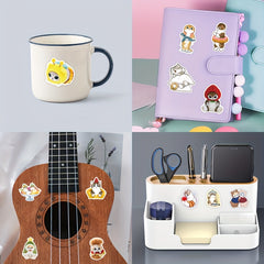 57pcs Cat Stickers Vinyl Kitten Decals for Water Bottles Mixed Colors