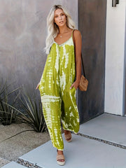 Boho Tie Dye Wide Leg Cami Jumpsuit