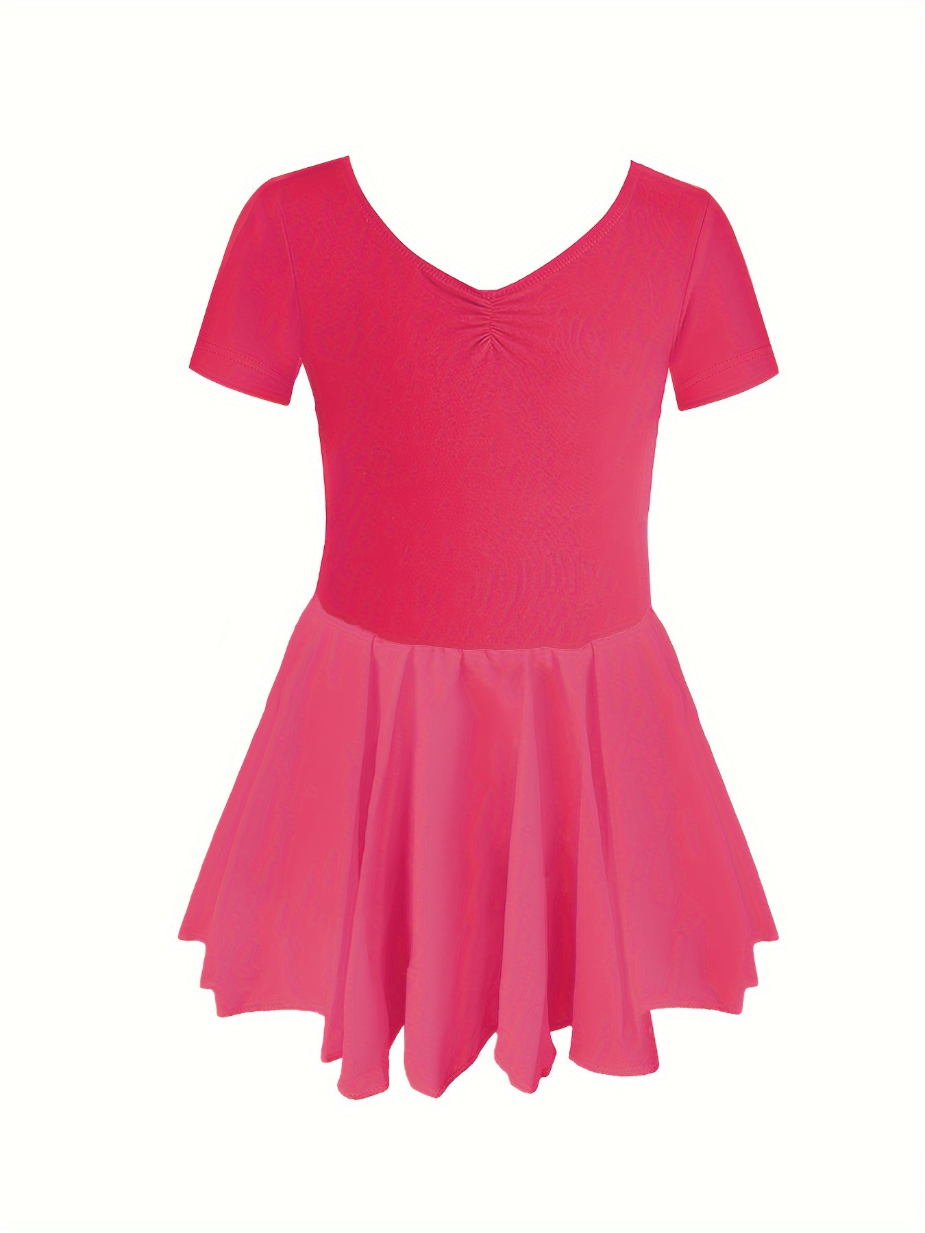 Girls Stretchy Short Sleeve Ballet Dress Leotard for Dance
