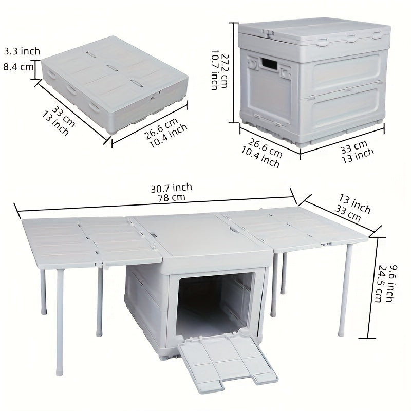 1pc Outdoor Folding Storage Box Multifunctional Camping Car Trunk Box