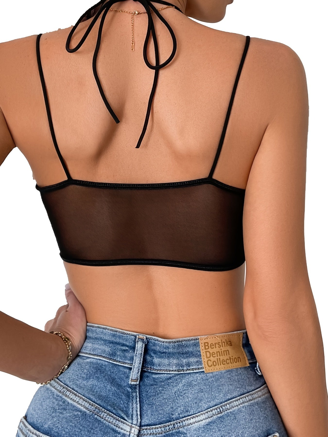Sexy Sheer Mesh Halter Cami Top