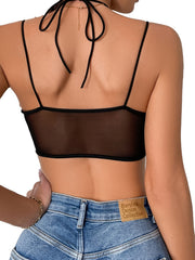Sexy Sheer Mesh Halter Cami Top
