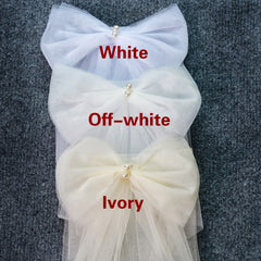 Detachable Bridal Shawl with Bowknot Sleeveless Wedding Dress Accessory