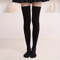 Women's Solid Thigh High Socks Over The Knee Stockings