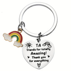 Stainless Steel Graduation Keychain Rainbow Pendant Senior Year Gift