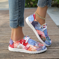 Women's Canvas Lace Up Outdoor Shoes Lightweight Walking Shoes