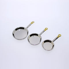 3-Piece Miniature Kitchen Pans for Dollhouse Play