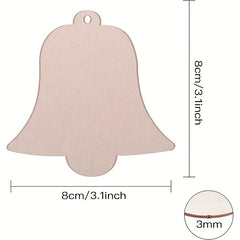 10pcs Wood Crafts Pendant Ornament Christmas Tree Accessories 3 1inch