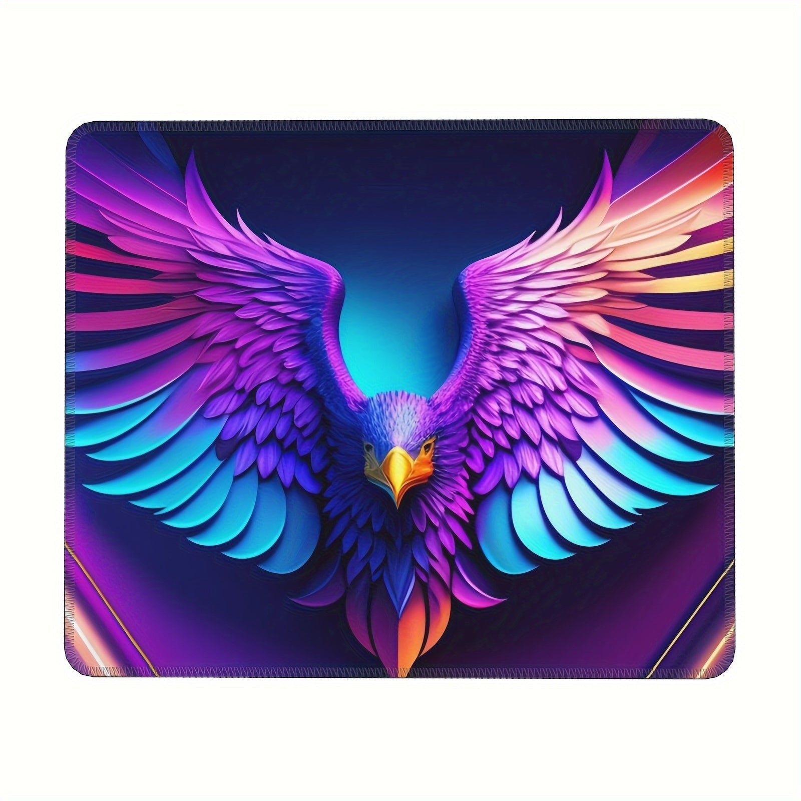 Square Sewn Edge Mouse Pad Eagle Wings Pattern Office Home Gaming Desktop Laptop
