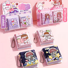 2pcs Mini Pendant Hand Account Book Blank Pages 40 Stickers