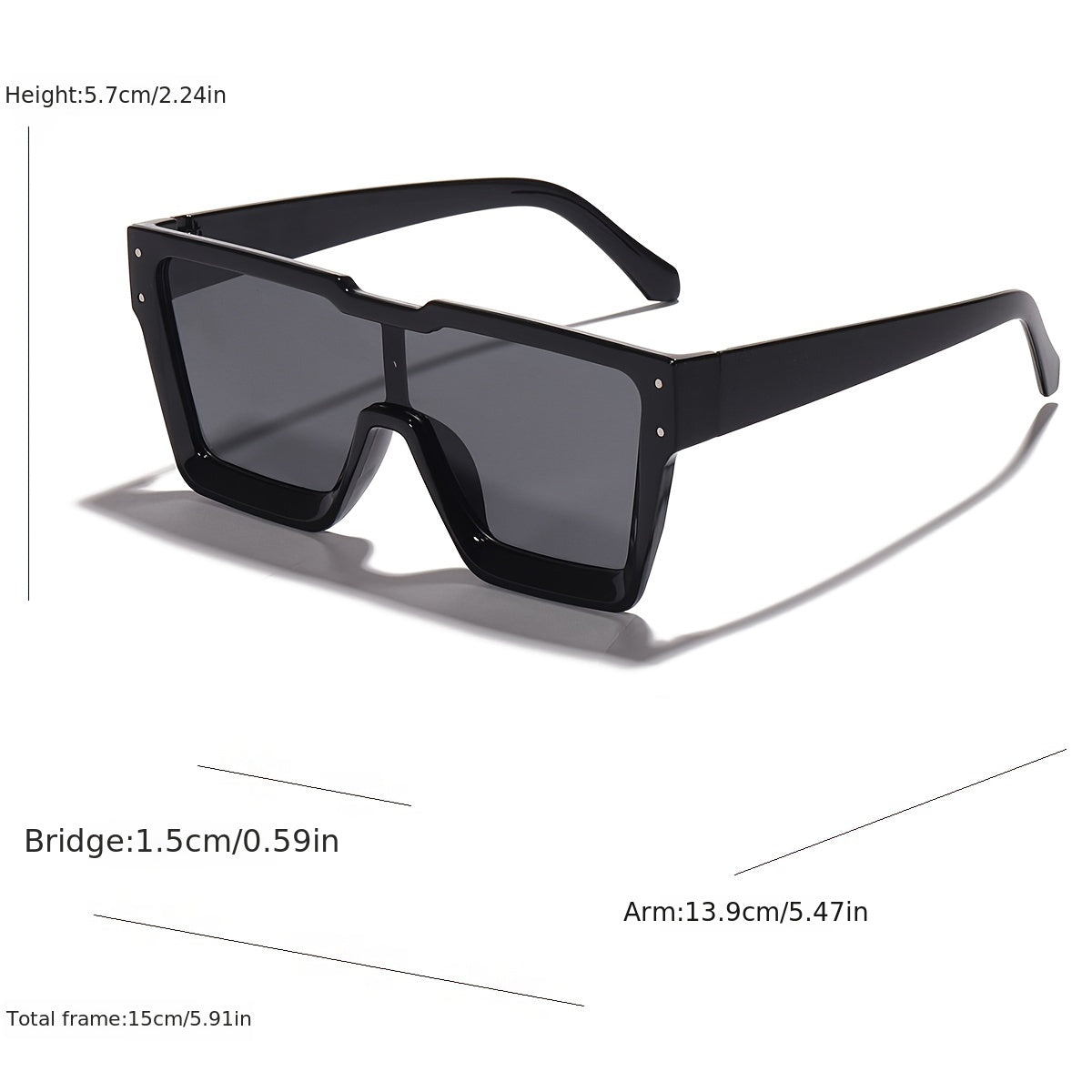 Stylish Square Oversize Frame Sunglasses One Piece Lens Vintage Ladies