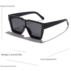 Stylish Square Oversize Frame Sunglasses One Piece Lens Vintage Ladies