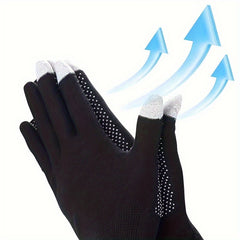 3 Pairs Non Slip Cycling Gloves Touch Screen Protective Perfect For Fishing