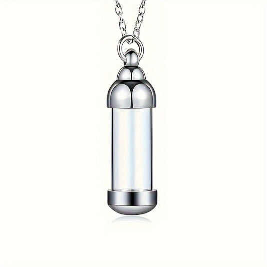 Stainless Steel Vial Necklace for Memorial Keepsake