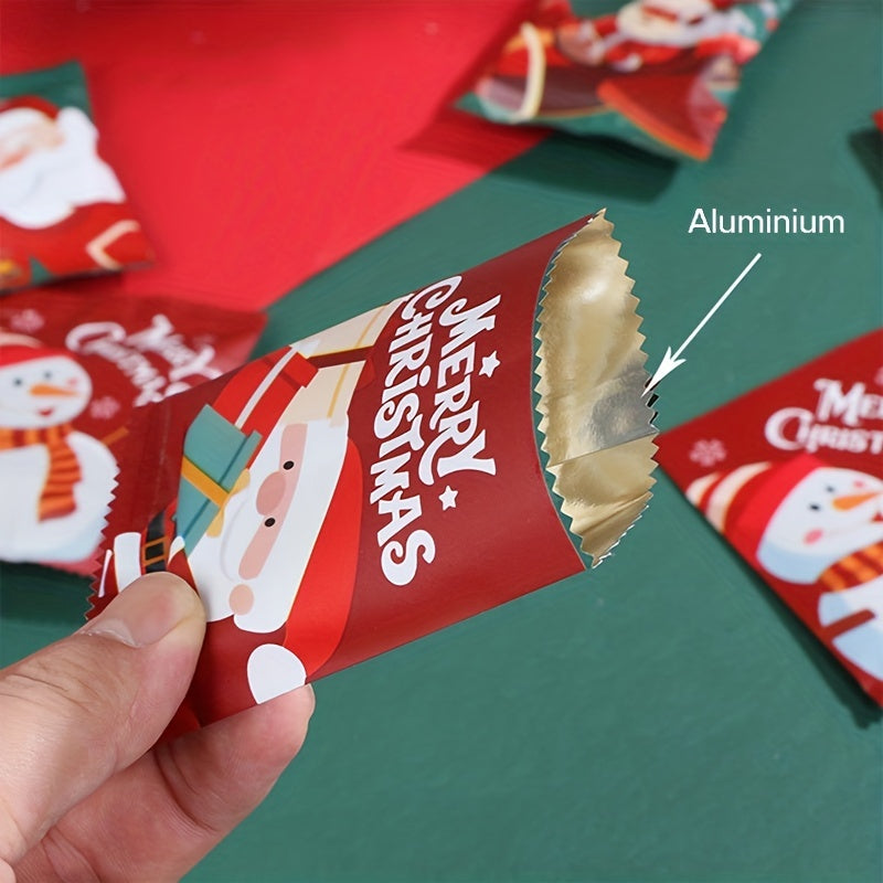 100pcs Christmas Biscuit Packaging Bag Aluminum Foil For Candy Biscuit Chocolate