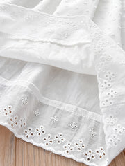 Girls Floral Embroidery Summer Dress