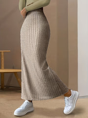 High Waist Split Skirt Stretchy for Spring & Summer