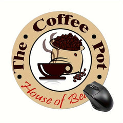 Coffee Pot Gaming Mouse Pad Round Non-Slip Rubber Mouse Pad