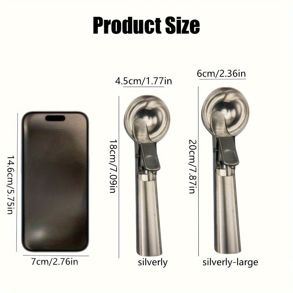 Stainless Steel Ice Cream Scoop & Fruit Spoon