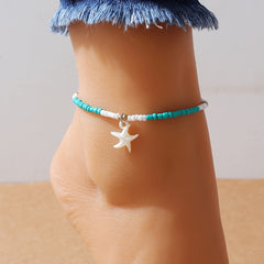 Y2K Style Rice Bead Starfish Anklet for Women