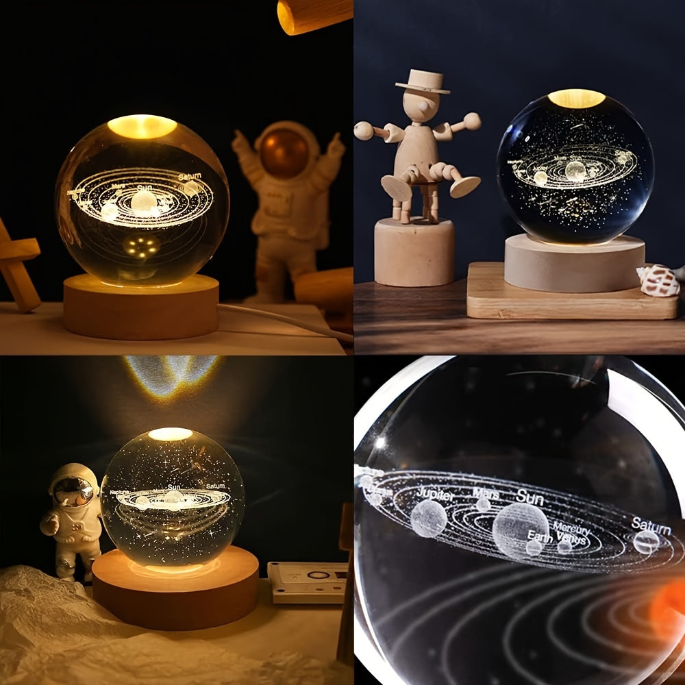 LED Lighted Solar System Crystal Ball for Festive Decoration
