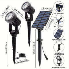 Solar Spot Lights Outdoor 180 Auto On Off Lawn Lights Waterproof