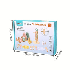 Wooden Pretend Play Kitchen Set with Food & Utensils for Picnics & Cooking Fun