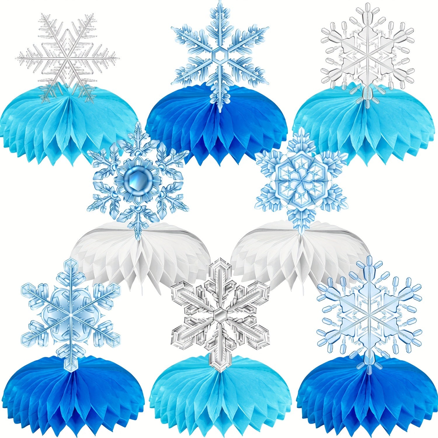 Snowflake Birthday Tabletop Decoration Honeycomb Set