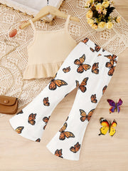 Girls Cami Suspender Top & Flare Pants Summer Outfit