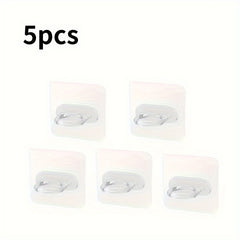 5pcs Wall Storage Hook Shampoo Shower Gel Shelf Self Adhesive Bathroom Holder