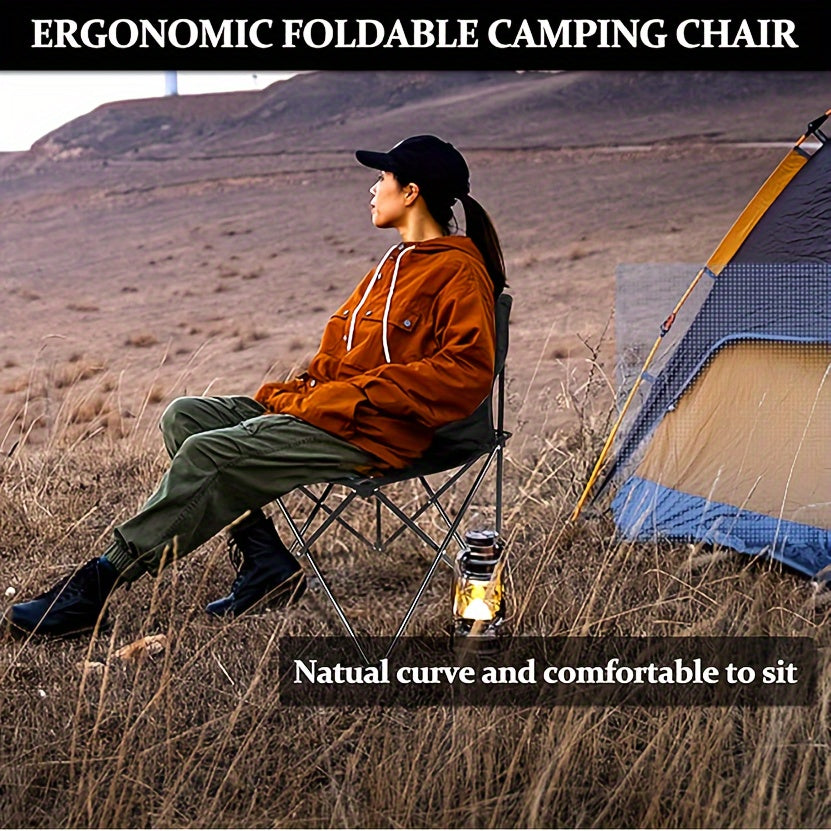 Portable Folding Camping Chair Anti Slip Padded Chair Carry Bag Outdoor Sports