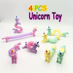 4pcs Stretchy Pop Fidget Toys, Fun Animal Tube Toys for Kids