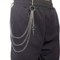 Star 3 Layer Waist Chain Decorative Pant Chain Hip Hop Rock Chain Punk Belt