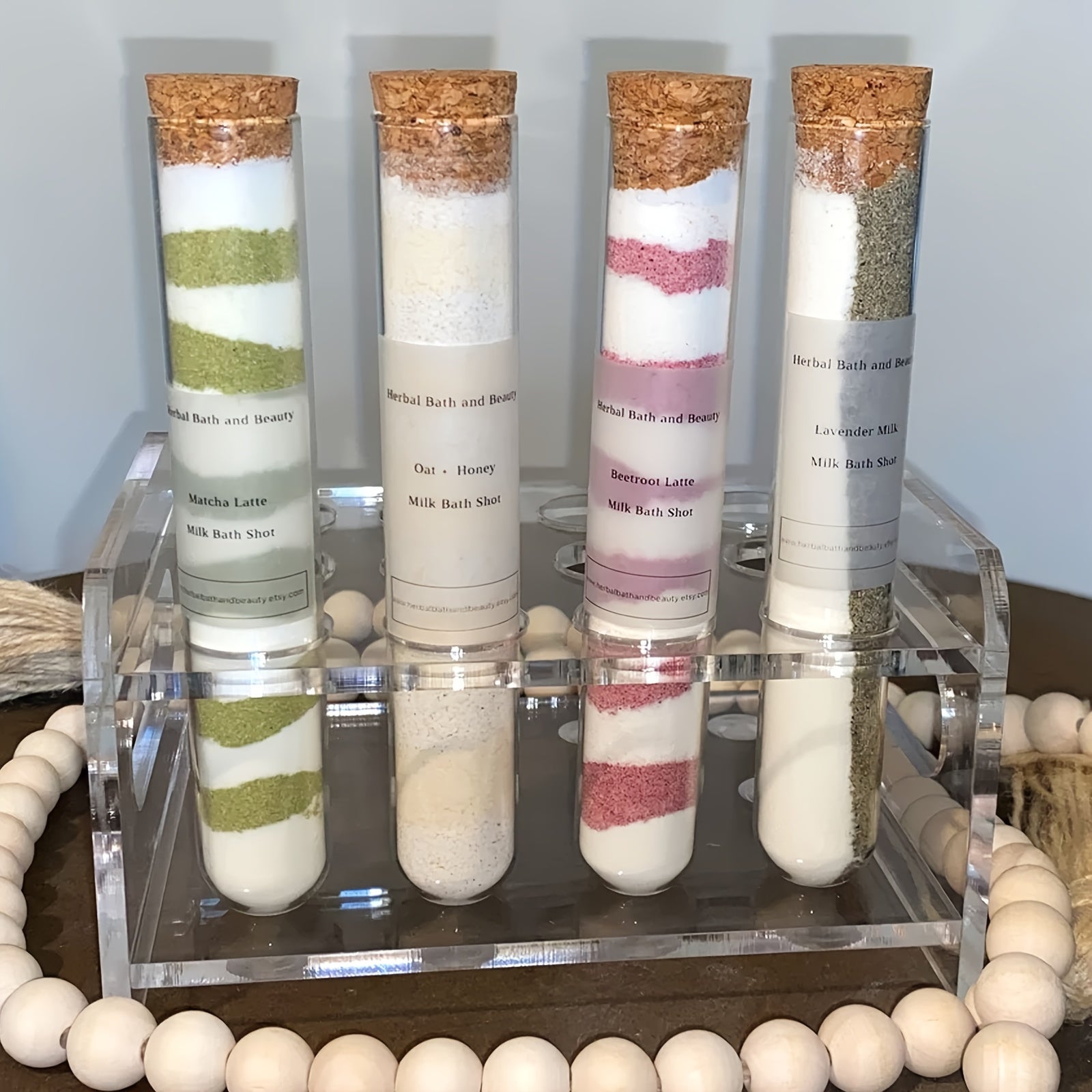 25pcs 45ml Glass Test Tubes with Cork Stoppers for Bath Salt Candy