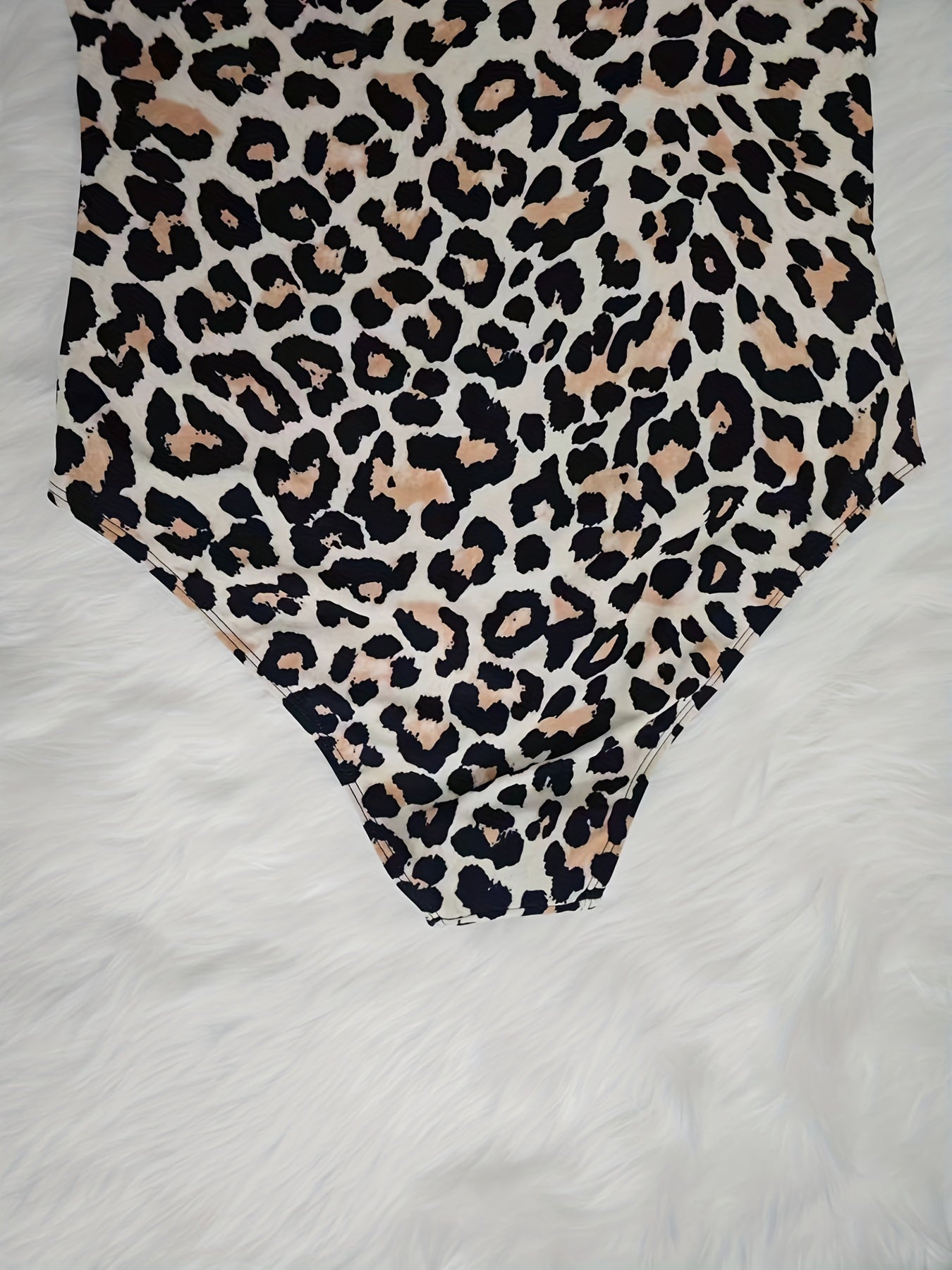 Sexy Leopard Print Halter Neck One Piece Swimsuit
